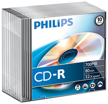 Philips CD-R 700 MB 10 stuks slimcase