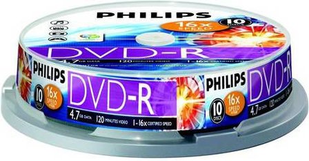 Philips DVD-R 4.7 GB 10 stuks