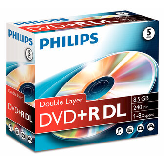 Philips DVD+R DL 8.5 GB 5 stuks 