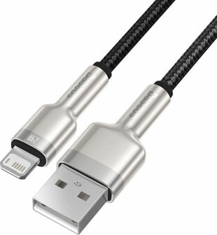 Baseus Cafule Series USB-A naar Lightning Kabel 25cm Metaal Zwart