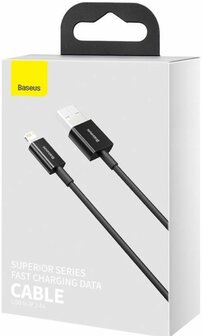 Baseus Superior Series USB naar Apple Lightning 2.4A Zwart 1 Meter
