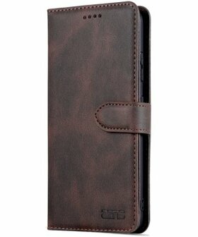 AZNS Samsung Galaxy S22 Hoesje Wallet Book Case Kunstleer Bruin