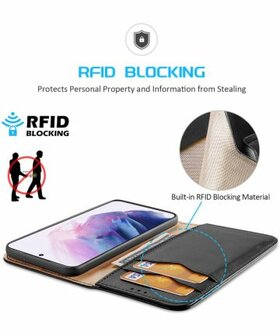 Dux Ducis Hivo Series Samsung Galaxy S22 Hoesje RFID Book Case Zwart