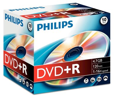 Philips DVD+R 4.7 GB 10 stuks in jewel case