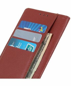 Samsung Galaxy S21 Ultra Hoesje met Pasjes Book Case Kunstleer Bruin