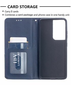 Samsung Galaxy S21 Ultra Hoesje Wallet Book Case Geometrie Blauw