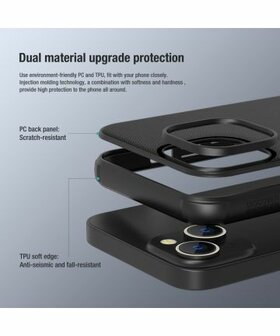 Nillkin Super Frosted Shield Apple iPhone 14 Hoesje Zwart