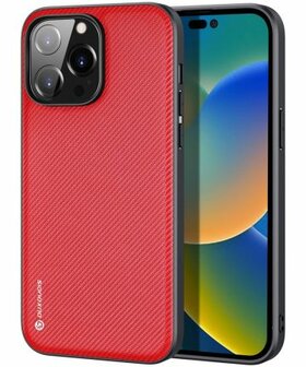 Dux Ducis Fino Series Apple iPhone 14 Pro Max Hoesje Back Cover Rood