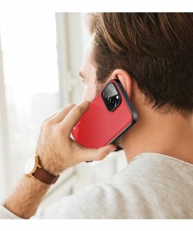 Dux Ducis Fino Series Apple iPhone 14 Pro Max Hoesje Back Cover Rood