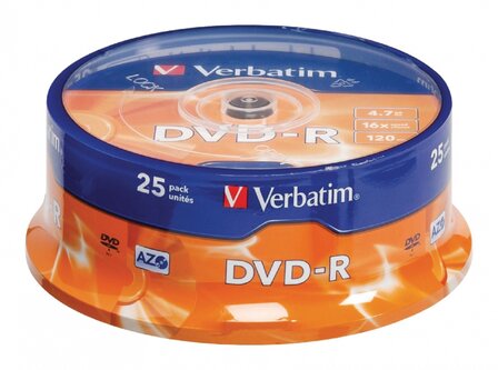 Verbatim DVD-R 4.7 GB Matt Silver 25 stuks