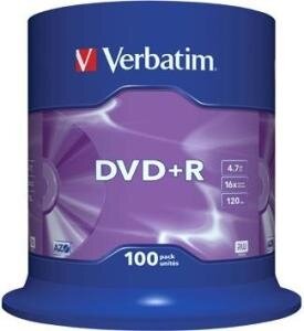 Verbatim DVD+R 4.7 GB Matt Silver 100 stuks 
