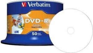 Verbatim DVD-R 4.7 GB Wide Inkjet Printable No ID 50 stuks 