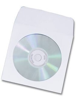 Papieren sleeves voor 1 CD / DVD met zelfklevende flap 100 stuks