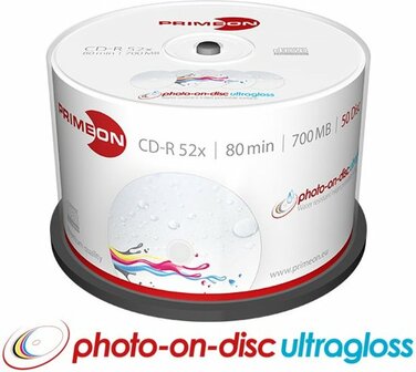 Primeon CD-R 700 MB Inkjet Glossy Printable 50 stuks 