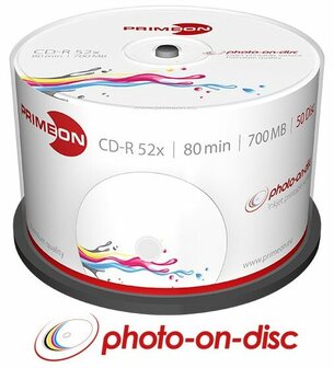 Primeon CD-R 700 MB Inkjet Printable 50 stuks