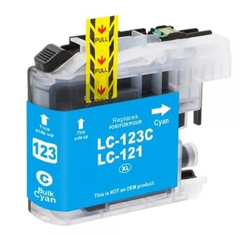 Brother MFC-J245 inktcartridges LC-123 Cyan huismerk