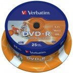 Verbatim DVD-R 4.7 GB Inkjet Printable 25 stuks