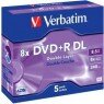 Verbatim DVD+R DL 8.5 GB Matt Silver 5 stuks 