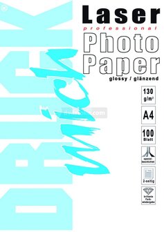 Fotopapier voor laser printer A4 130g/m glans 100 vel