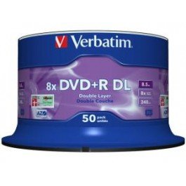 Verbatim DVD+R DL 8.5 GB Matt Silver 50 stuks