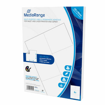 MediaRange A4 etiket 105 x 99mm 50 vel