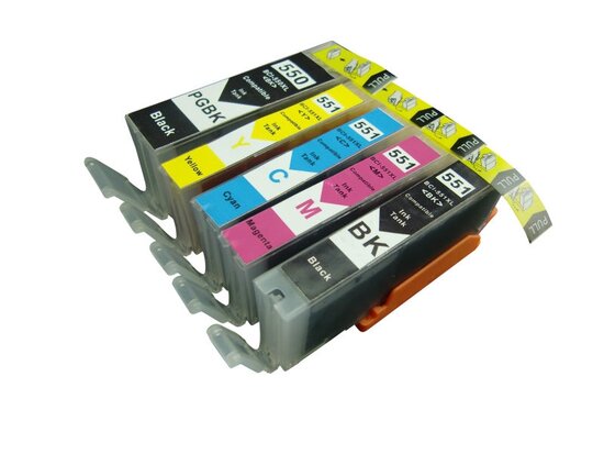 Canon pixma IP8700 cartridges CLI-551 / PGI-550 set 5 stuks huismerk