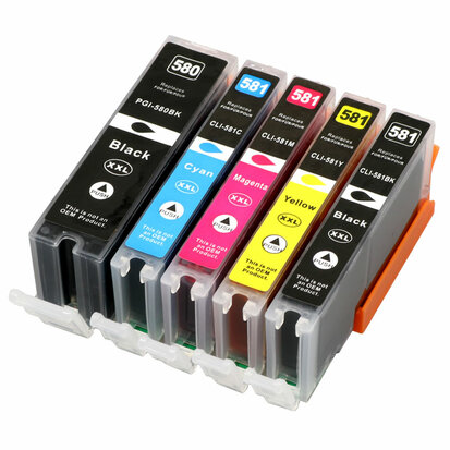 Canon pixma TS6250 cartridges CLI-581 / PGI-580 XL set 5 stuks huismerk