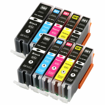 Canon cartridges CLI-581 / PGI-580 XL set 10 stuks huismerk