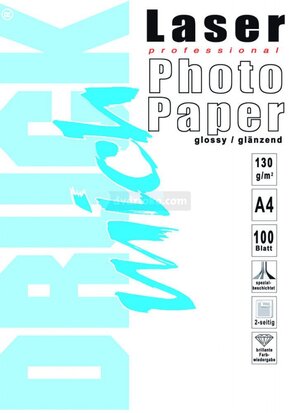 Fotopapier voor laser printer A4 130g/m glans 100 vel