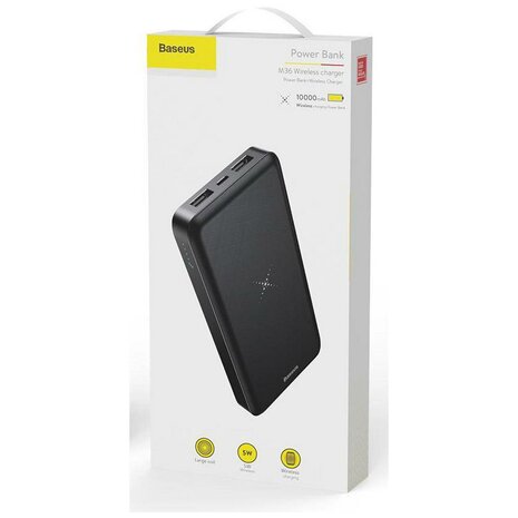 Baseus Wireless Charger 10000mAh Power Bank Zwart 