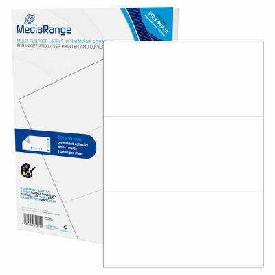 MediaRange A4 etiket 210 x 99mm 50 vel