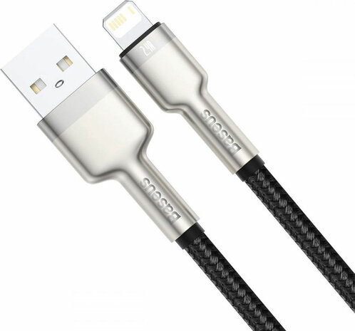 Baseus Cafule Series USB-A naar Lightning Kabel 25cm Metaal Zwart