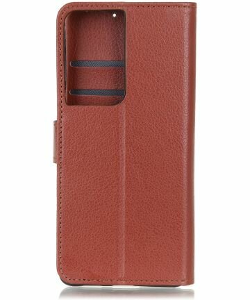 Samsung Galaxy S21 Ultra Hoesje met Pasjes Book Case Kunstleer Bruin