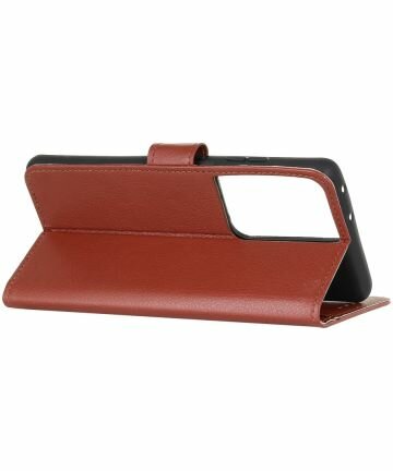 Samsung Galaxy S21 Ultra Hoesje met Pasjes Book Case Kunstleer Bruin