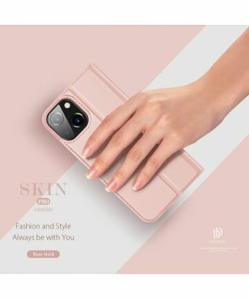 Dux Ducis Skin Pro Series Apple iPhone 14 Hoesje Portemonnee Roze