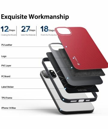 Dux Ducis Fino Series Apple iPhone 14 Max Hoesje Back Cover Rood