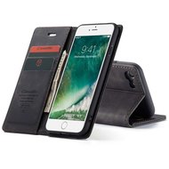 CaseMe Retro Wallet Slim voor iPhone SE 2020/8/7 Zwart